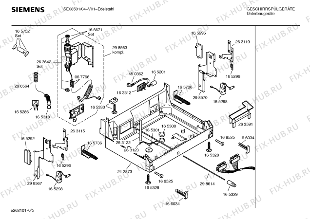 Взрыв-схема посудомоечной машины Siemens SE68591 - Схема узла 05