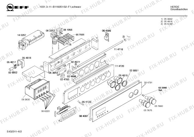 Схема №2 B1160S1 1031311 с изображением Часы для электропечи Bosch 00093630