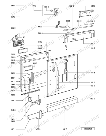 Схема №1 GSX 4756/3 W с изображением Панель для посудомойки Whirlpool 481245370246