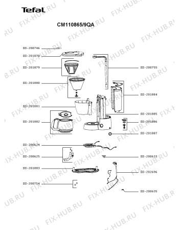 Схема №1 CM110865/9QA с изображением Кабель для кофеварки (кофемашины) Tefal SS-202696