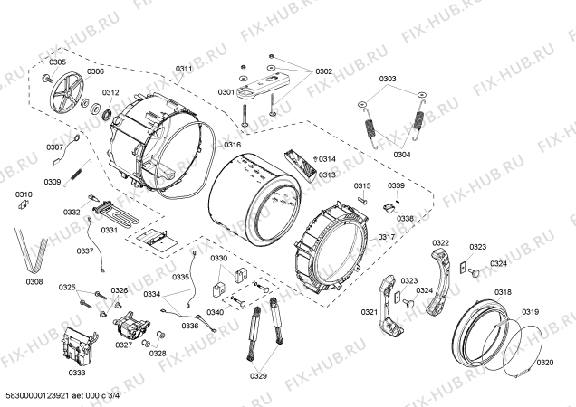 Взрыв-схема стиральной машины Bosch WBB24751NL - Схема узла 03