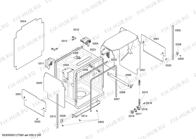 Схема №2 SHX56B02UC с изображением Изоляция для посудомойки Bosch 00437046