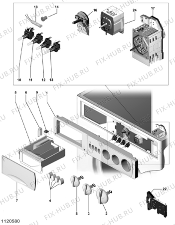Схема №2 WDS1045TX1 (F017839) с изображением Модуль (плата) для стиралки Indesit C00068949