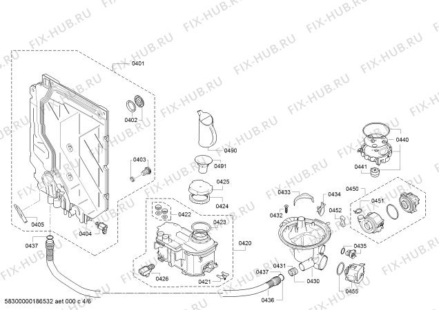 Схема №1 3VS571IP 9,5l, A++, 3er nivel с изображением Силовой модуль запрограммированный для посудомойки Bosch 12006891