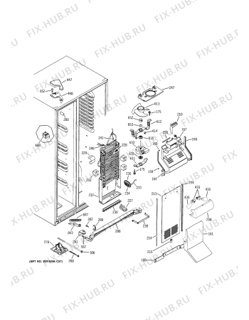 Взрыв-схема холодильника Hotpoint FFU23X (F033497) - Схема узла