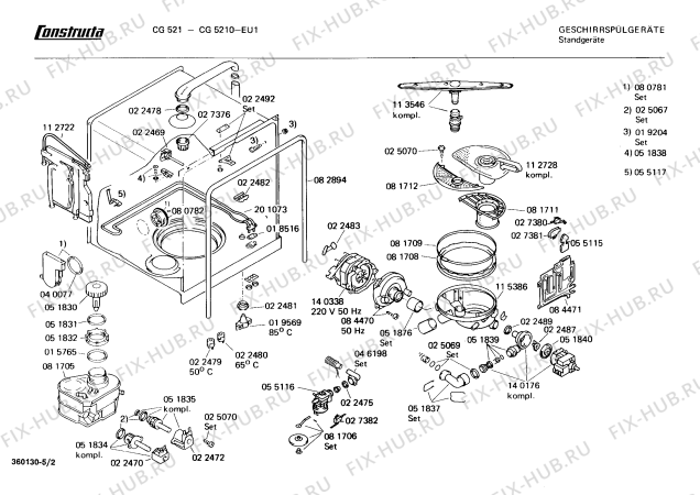 Взрыв-схема посудомоечной машины Constructa CG5210 CG521 - Схема узла 02
