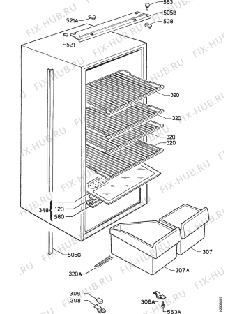 Взрыв-схема холодильника Zanussi ZI5235 - Схема узла Housing 001