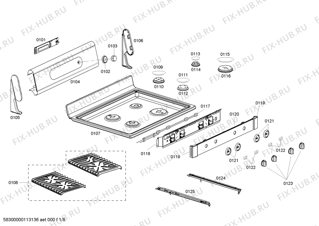 Схема №4 HES252U с изображением Монтажный набор для плиты (духовки) Bosch 00491563