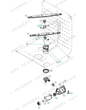 Взрыв-схема посудомоечной машины Asko D5524 XL FI US   -Titan (401507, DW90.2) - Схема узла 03