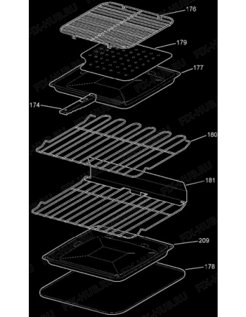 Взрыв-схема плиты (духовки) Aeg A90GATCRDL - Схема узла H10 Furniture