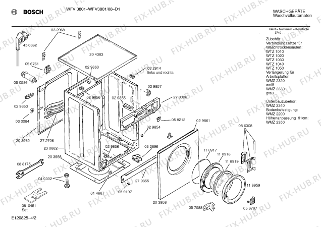 Схема №2 WFV3801 с изображением Вкладыш в панель для стиралки Bosch 00092899