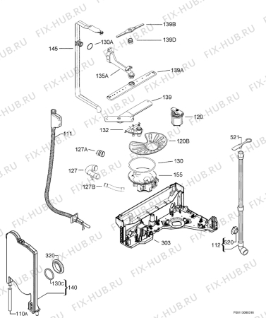 Взрыв-схема посудомоечной машины Aeg F55020W0P - Схема узла Hydraulic System 272