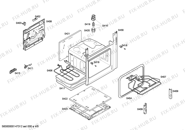 Взрыв-схема плиты (духовки) Bosch HSE420120C - Схема узла 04