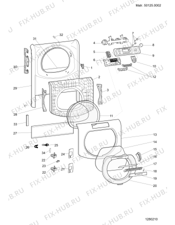 Взрыв-схема стиральной машины Ariston BS1400EX (F033585) - Схема узла