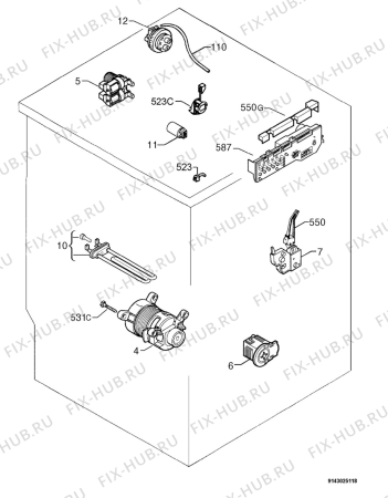 Взрыв-схема стиральной машины Zanussi Electrolux ZWF1221G - Схема узла Electrical equipment 268