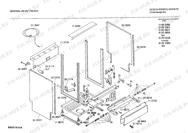 Схема №3 0730300535 GS26RA с изображением Панель для посудомоечной машины Bosch 00116911