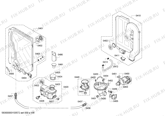 Взрыв-схема посудомоечной машины Siemens SN28M267DE - Схема узла 04