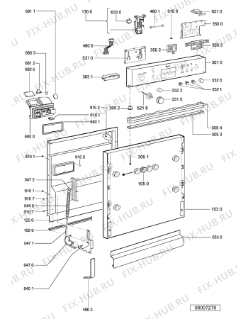 Взрыв-схема посудомоечной машины Whirlpool ADG 8683 NB - Схема узла