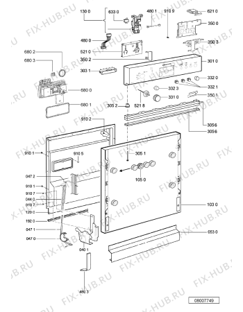 Схема №1 ADG 8315/1 IX с изображением Кабель для посудомоечной машины Whirlpool 480140101419