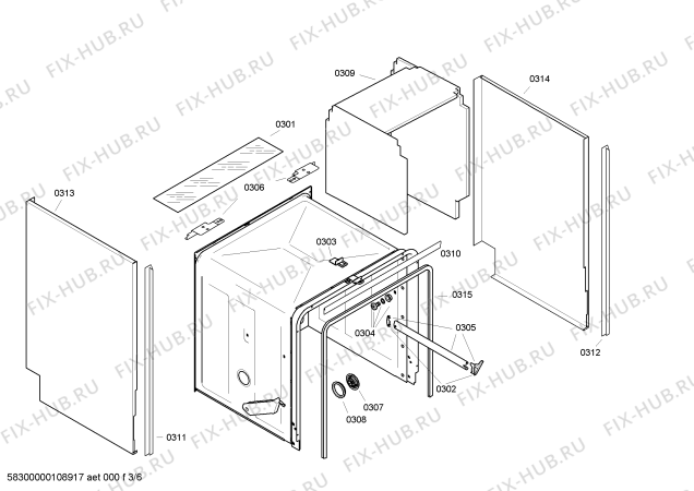 Схема №1 S44E30W0EU с изображением Переключатель для посудомоечной машины Bosch 00424555