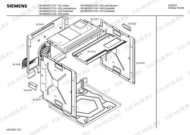 Взрыв-схема плиты (духовки) Siemens HE48050CC - Схема узла 04