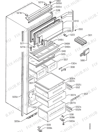 Взрыв-схема холодильника Aeg OEKO S.2342-4I - Схема узла Housing 001