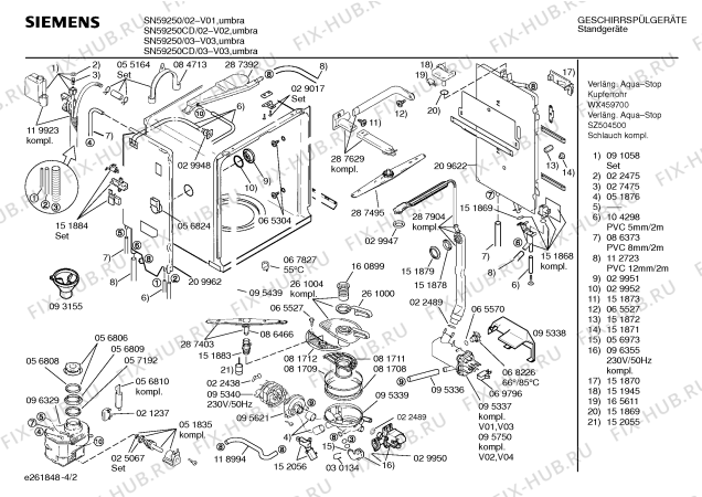 Схема №2 SMI6706EU с изображением Болт для посудомоечной машины Siemens 00151964