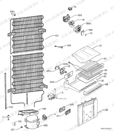 Взрыв-схема холодильника Zanker ZKK36A9S - Схема узла Cooling system 017