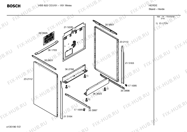 Схема №3 P1HSB21321 с изображением Варочная панель для электропечи Bosch 00238296