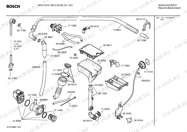 Схема №1 WFG1870IL WFG1870 с изображением Инструкция по эксплуатации для стиралки Bosch 00528339