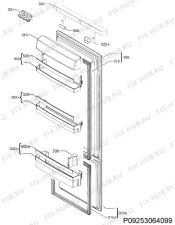 Взрыв-схема холодильника Electrolux IK2708BZR - Схема узла Door 003