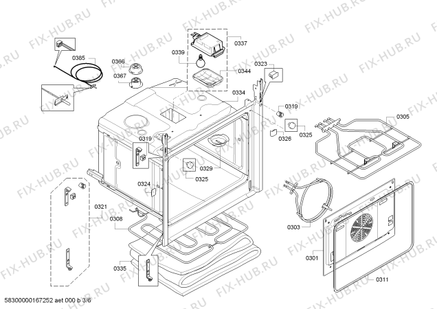 Схема №3 3HB539XI с изображением Фронтальное стекло для духового шкафа Bosch 00688360