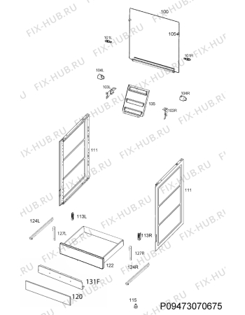 Взрыв-схема плиты (духовки) Electrolux EKK96450CX - Схема узла Housing 001