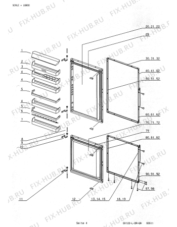 Взрыв-схема холодильника Electrolux EK276.3LTS - Схема узла Refrigerator door