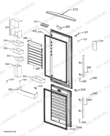 Взрыв-схема холодильника Arthur Martin AN3489MFX - Схема узла Door