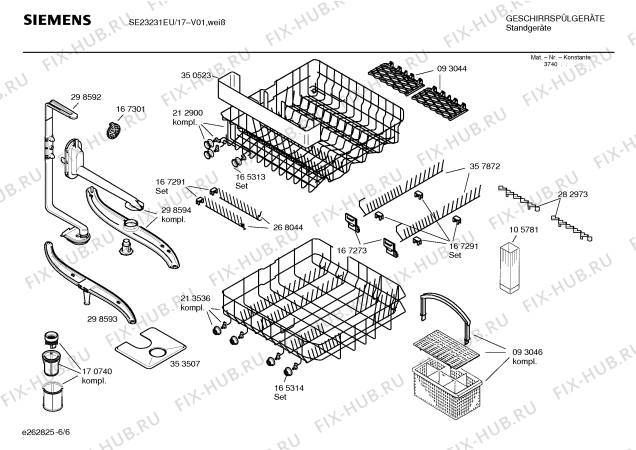 Взрыв-схема посудомоечной машины Siemens SE23231EU - Схема узла 06