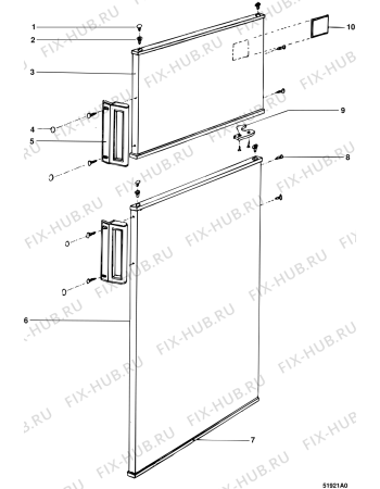 Взрыв-схема холодильника Indesit RT2400INDES (F016416) - Схема узла