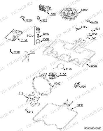 Схема №2 BE501342RM с изображением Микромодуль для электропечи Aeg 973944187038007