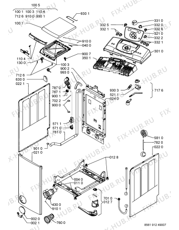 Схема №1 AWT 9120/P с изображением Обшивка для стиральной машины Whirlpool 481245214222