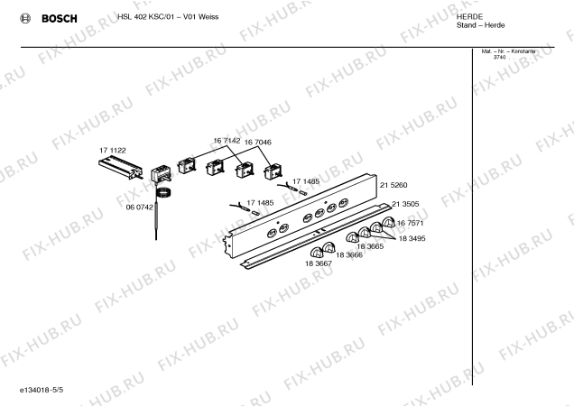 Схема №3 HSL402KSC с изображением Ручка выбора температуры для электропечи Bosch 00183666