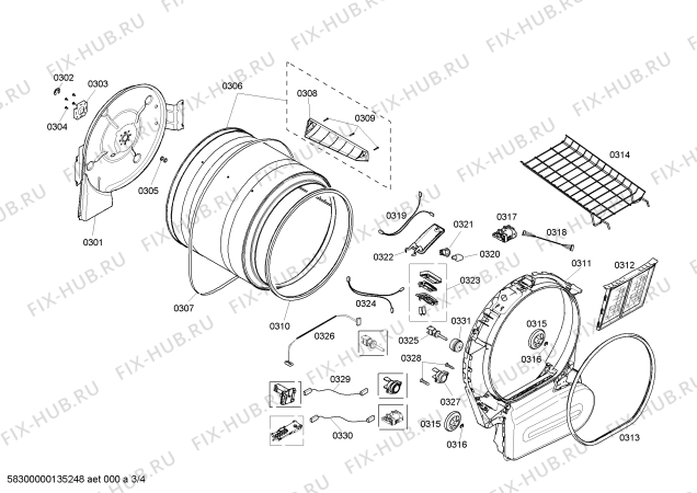Схема №2 WTB76550NL Logixx 10New Dimension с изображением Кабель для сушильной машины Bosch 00607768