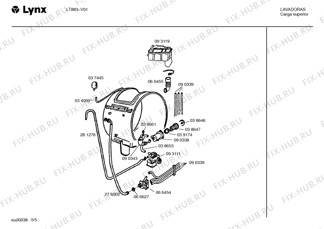 Схема №2 LT883 с изображением Магнитный клапан для стиралки Bosch 00066454