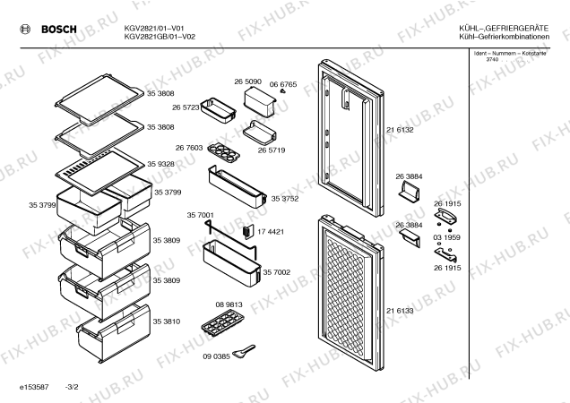 Взрыв-схема холодильника Bosch KGV2821GB - Схема узла 02