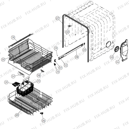 Взрыв-схема посудомоечной машины Asko D840D SF   -White Bi (401539, DW20.5) - Схема узла 02