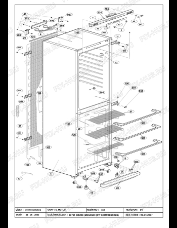 Взрыв-схема холодильника Beko BEKO CDP 7620 HCA (6035487082) - CABINET ASSY. (B-761)