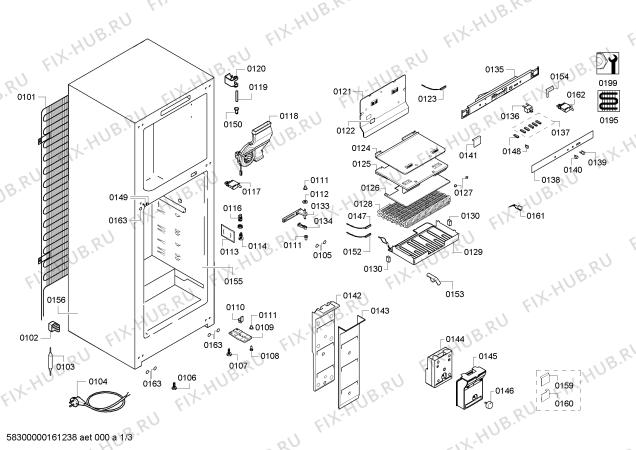 Схема №1 KD40NV05NE с изображением Поднос для холодильной камеры Siemens 00655253