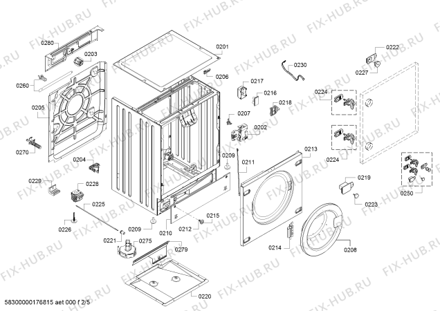 Схема №1 V6540X1 с изображением Панель управления для стиральной машины Bosch 00701490