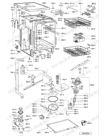 Схема №1 ADP 4530 WH с изображением Панель для посудомойки Whirlpool 481245372781