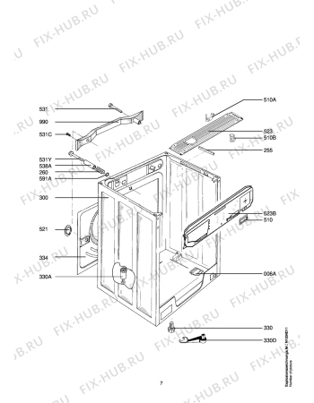 Взрыв-схема стиральной машины Aeg LAV74335 - Схема узла Housing 001