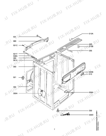 Взрыв-схема стиральной машины Aeg LAV74335-W - Схема узла Housing 001